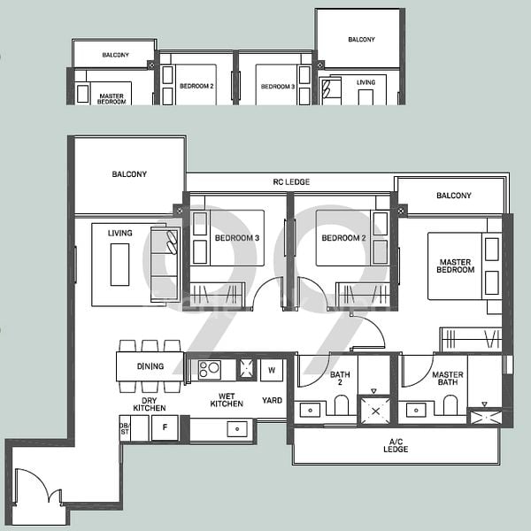 3 Bed Condo for Rent in  The Clement Canopy - Image 7