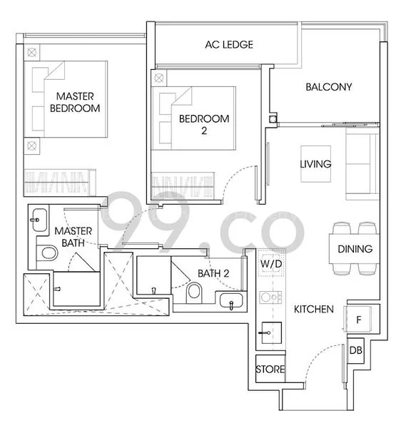 2 Bed Apartment (Condo) for Rent in  DLV - Image 18
