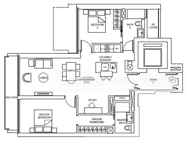 2 Bed Condo for Rent in  Marina One/ The Heart - Image 10