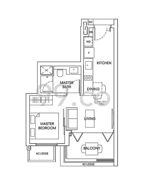 1 Bed Apartment (Condo) for Rent in  One Holland Village Residences / One Holland Village - Image 14