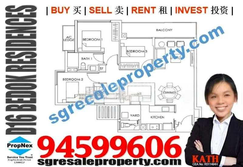 3 Bed Condo for Rent in Bedok Residences - Image 6