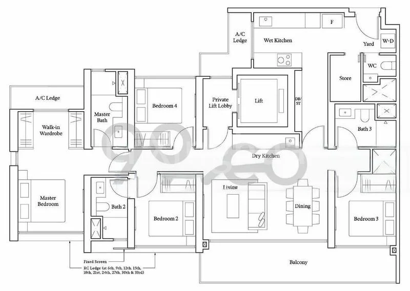 4 Bed Condo for Rent in Avenue South Residence - Image 13