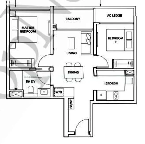 2 Bed Condo for Rent in  The Watergardens At Canberra - Image 5