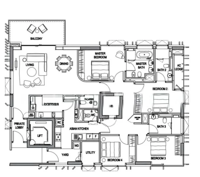 4 Bed Condo for Rent in  3 Orchard By-The-Park - Image 10