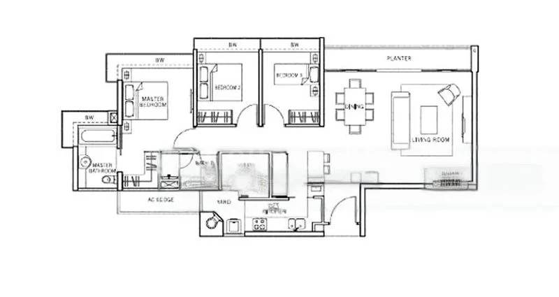 3 Bed Apartment (Condo) for Rent in  The Centris - Image 10